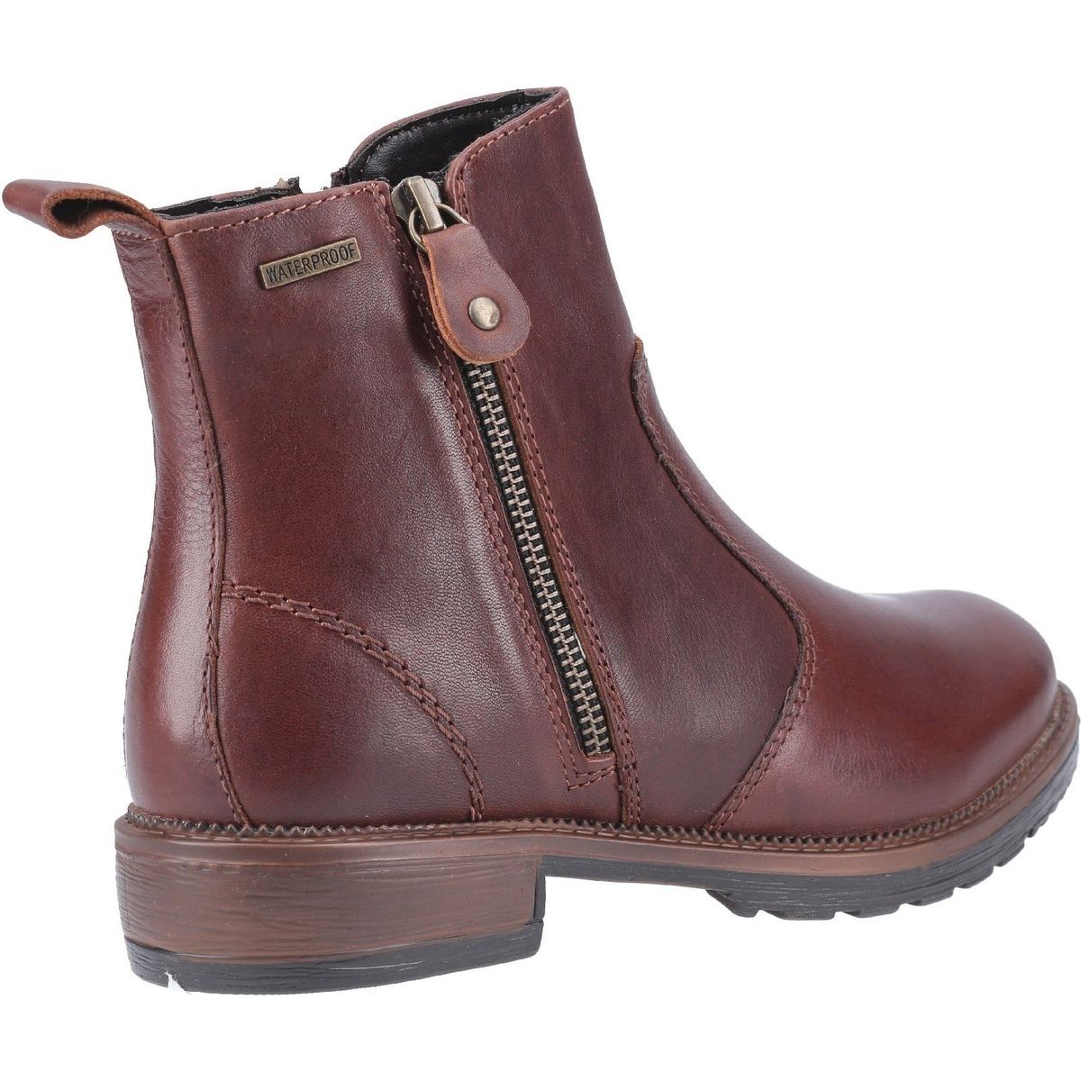 Wasserdichte Leder-Stiefeletten mit Reißverschluss