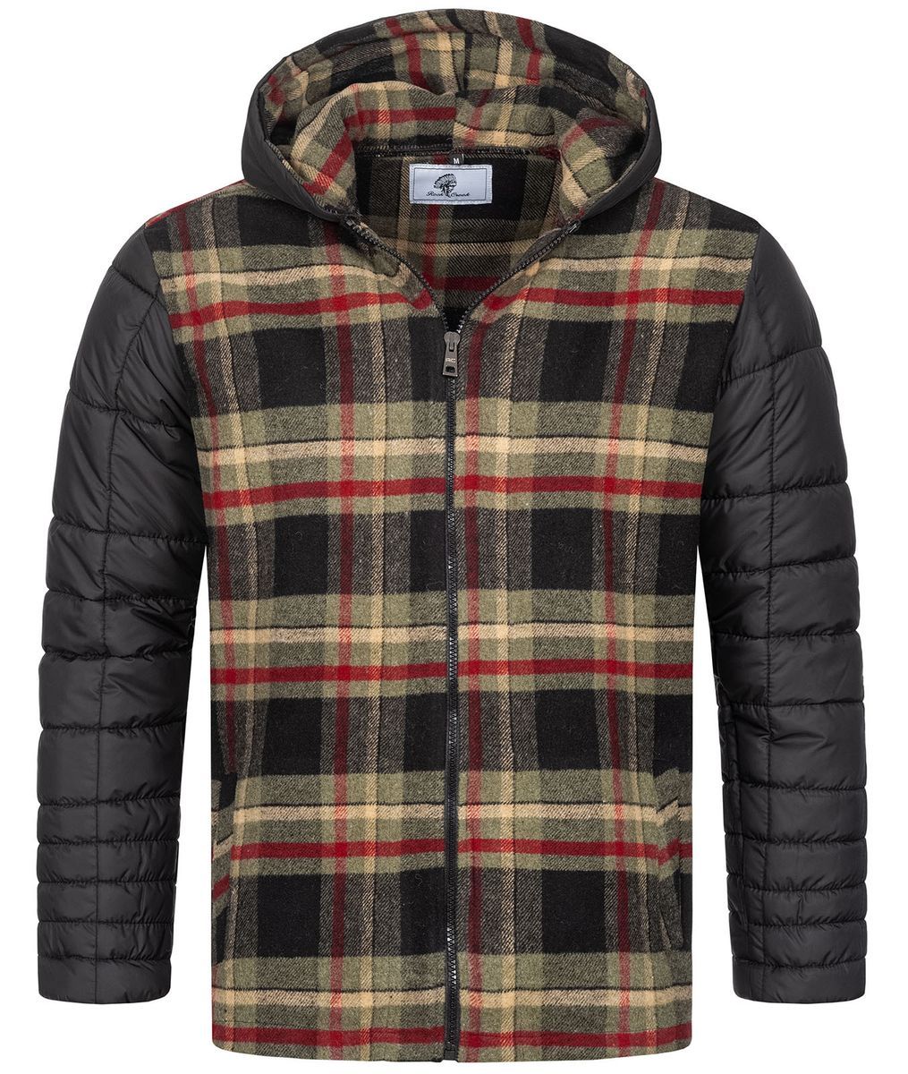 Flanelljacke mit Karomuster und Steppärmeln
