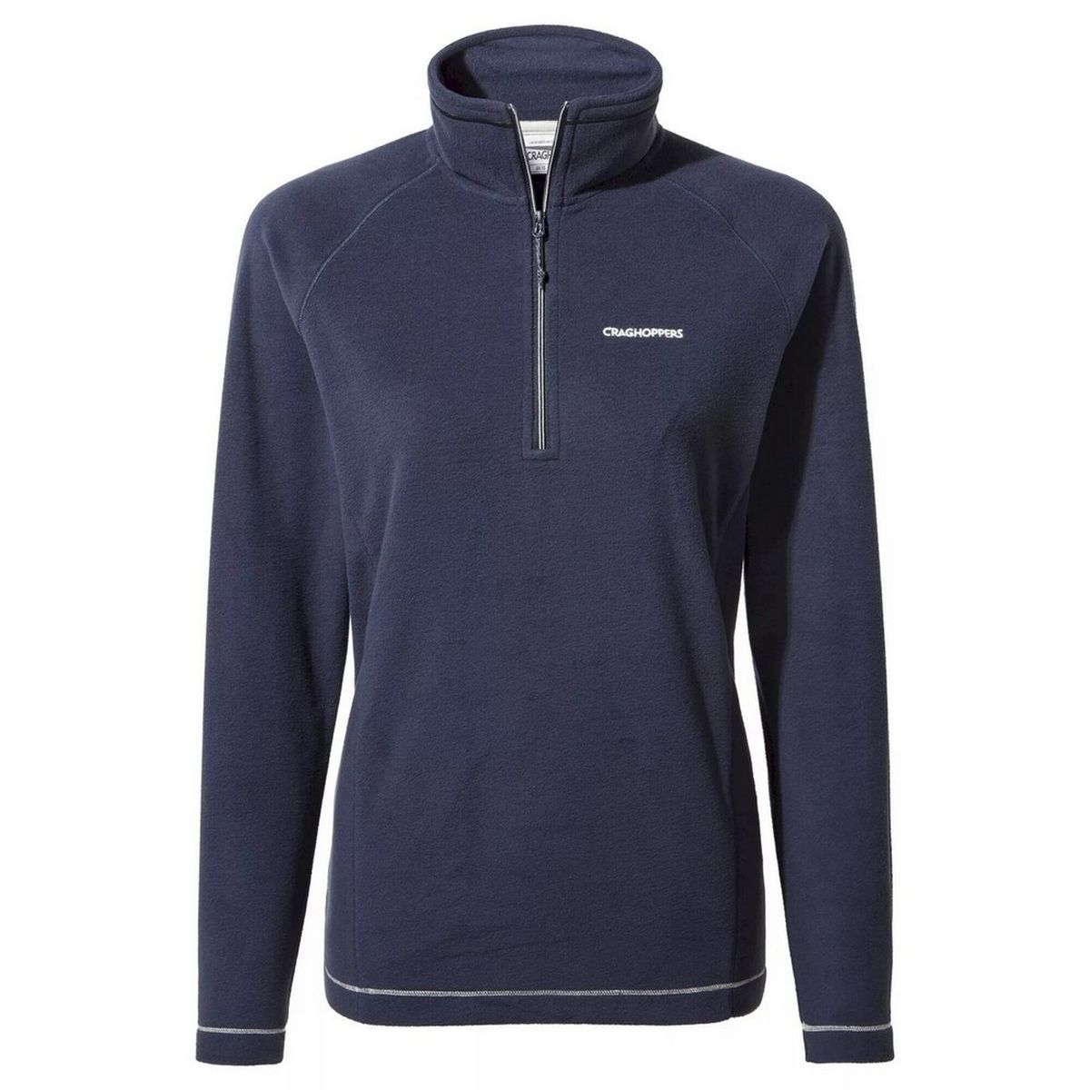 Damen Marineblaues Fleece-Pullover mit Halbreißverschluss