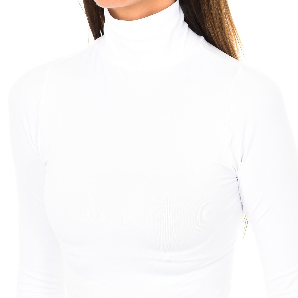 Nahtloses Langarmshirt mit hohem Kragen