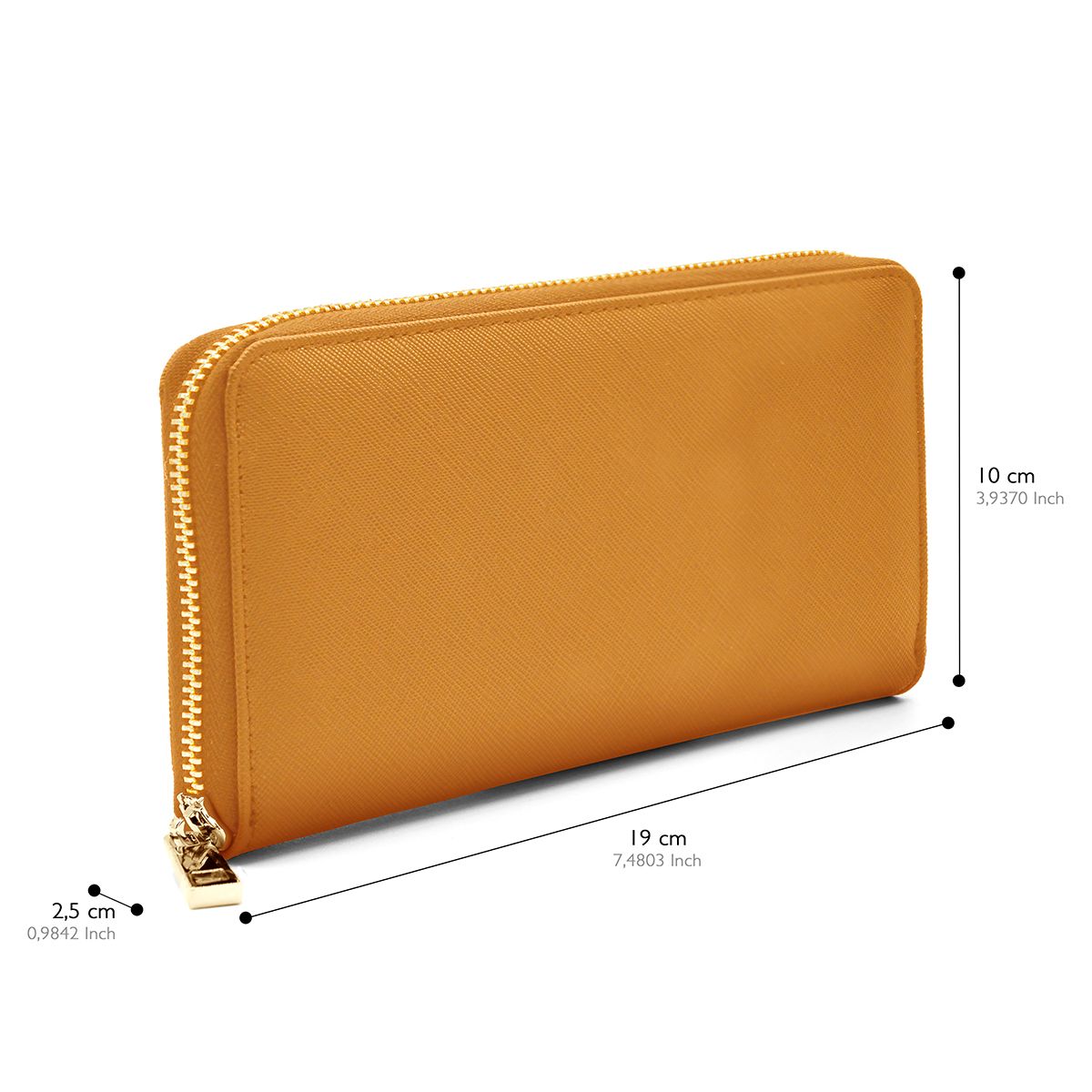 Zip-Around Geldbörse aus Saffiano-Leder