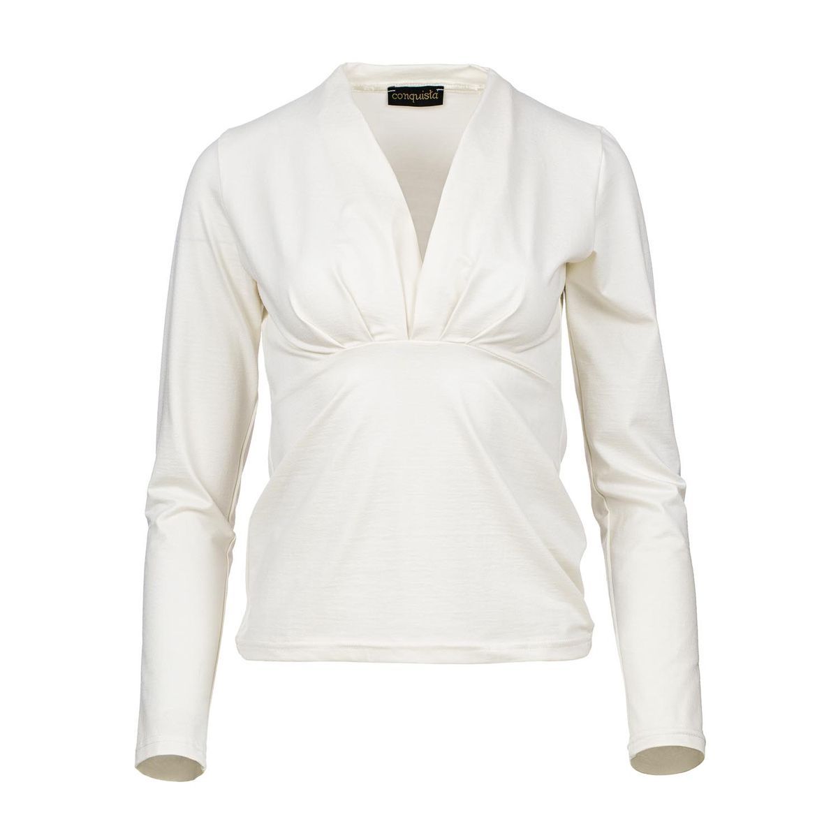 Figurbetontes Langarmshirt mit V-Ausschnitt
