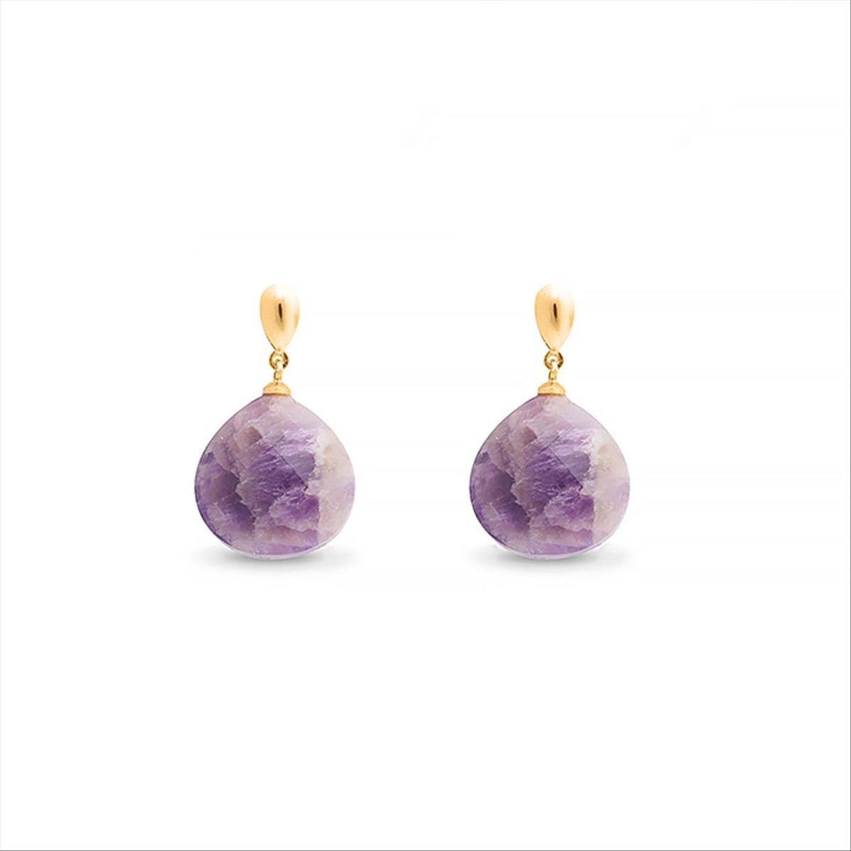 Amethyst Tropfenohrringe in Goldton