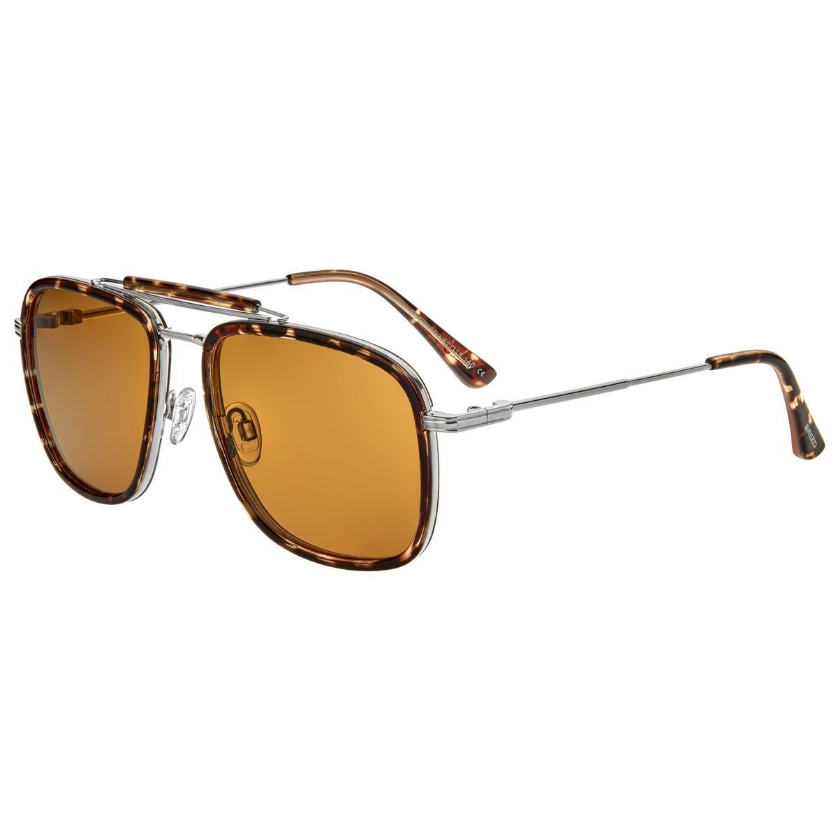 Quadratische Pilotenbrille mit Schildpattrahmen