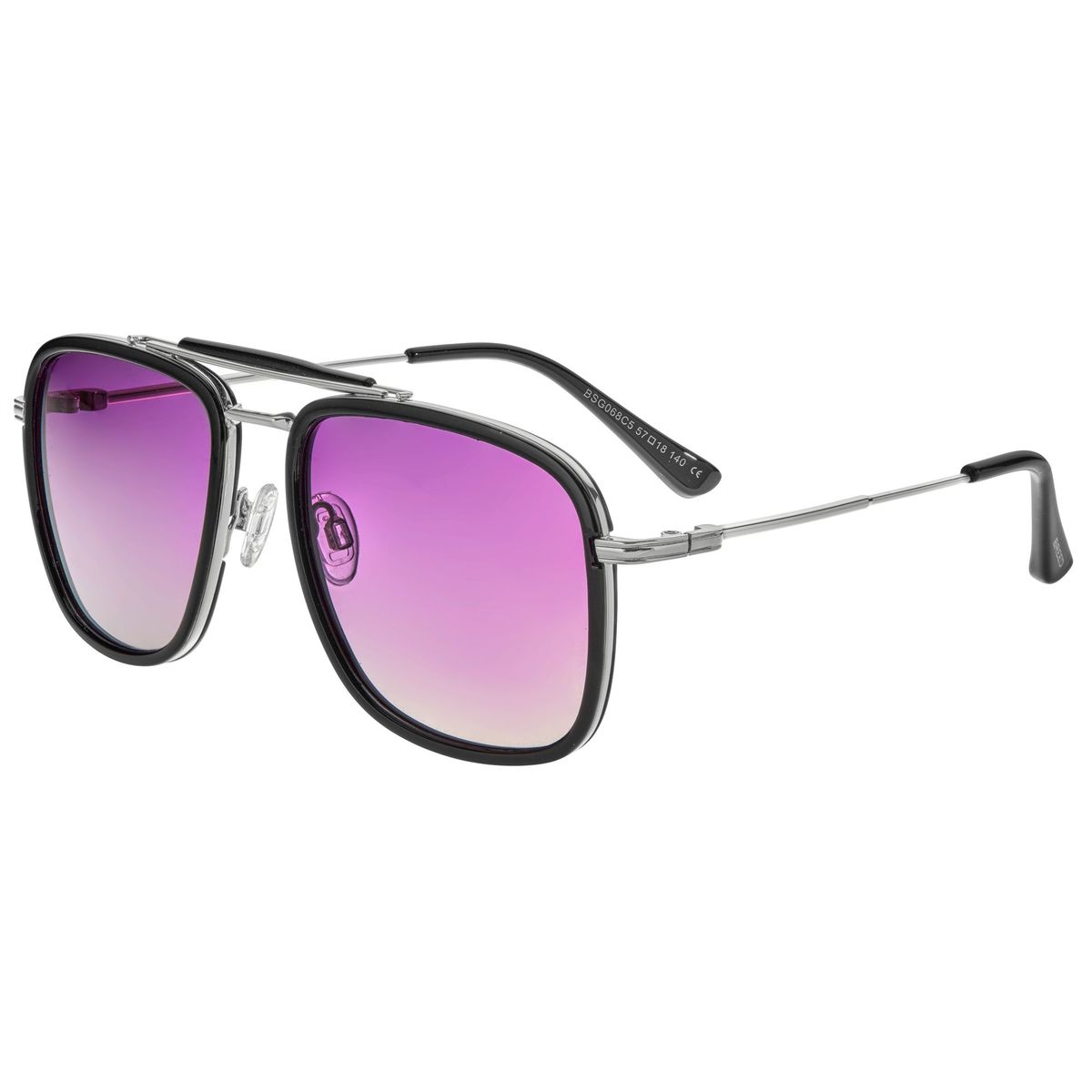 Quadratische Pilotenbrille mit Schildpattrahmen