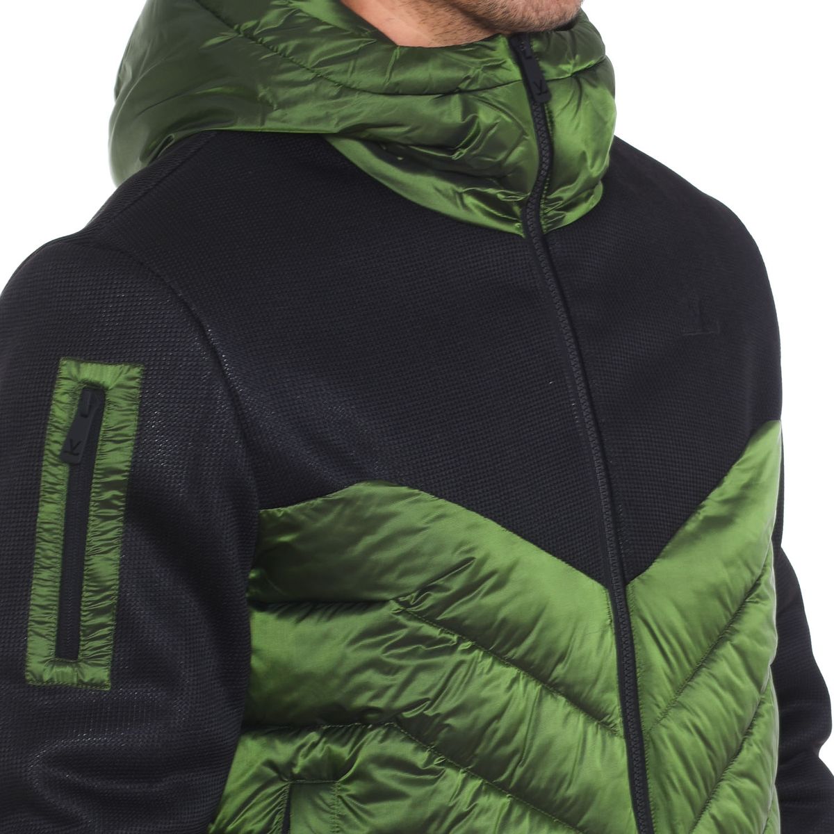 Wattierte Hybridjacke mit Chevron-Steppung