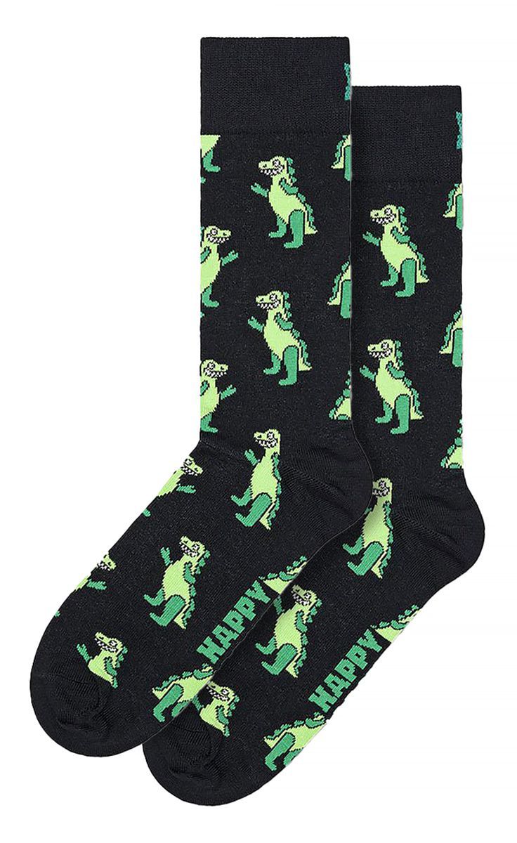 Neuheit Dinosaurier-Print Socken | Happy Socks | Süße Lustige Dino-Socken - Grün