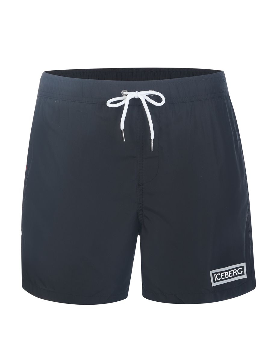 Herren Badeshorts mit Logo, uni
