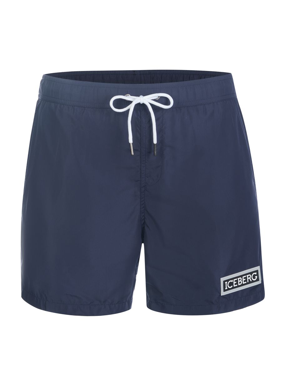 Herren Badeshorts mit Logo, uni