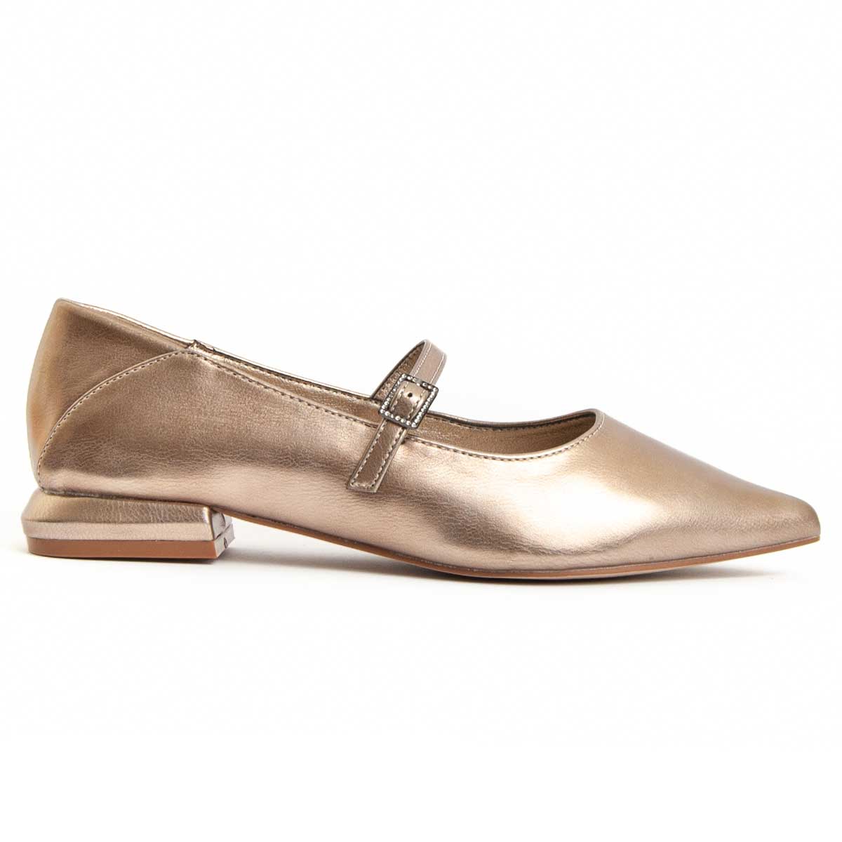 Metallic Mary Jane Ballerina Schuhe
