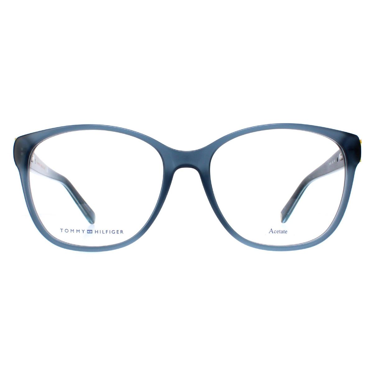 Eckige blaue Glitzer Damenbrille