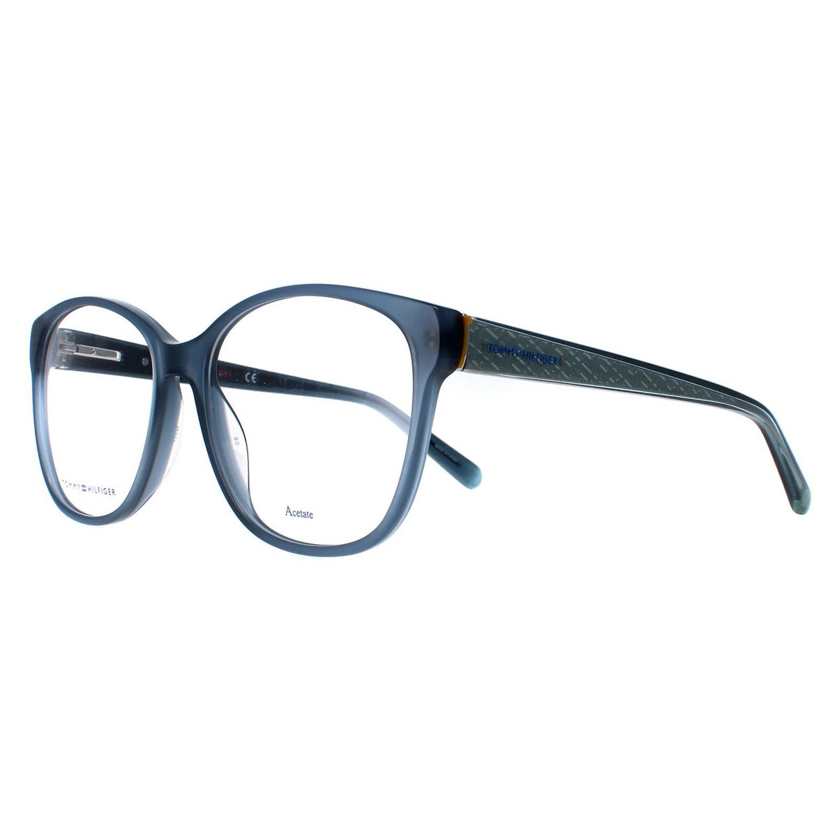 Quadratische Brille mit Glitzereffekt