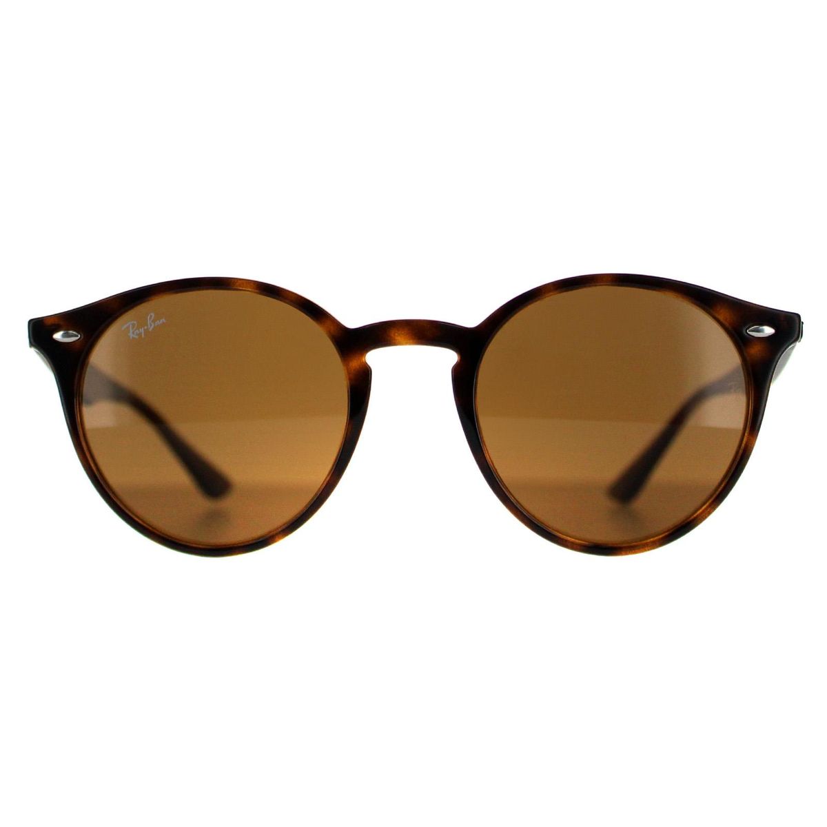 Runde Schildpatt-Sonnenbrille mit braunen Gläsern