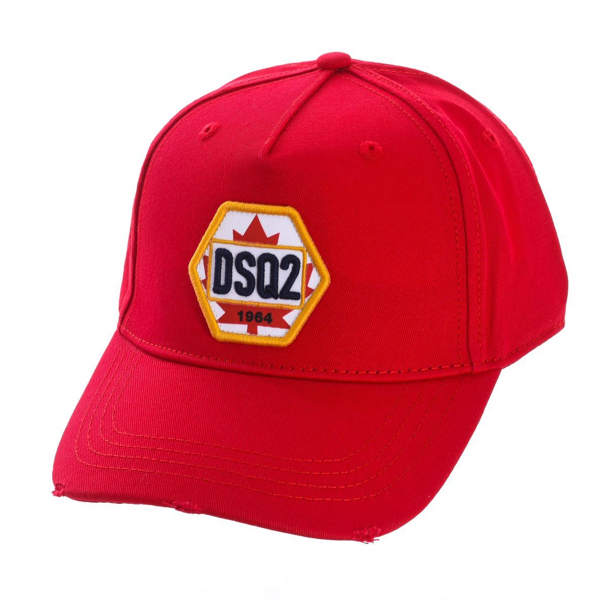 Klassische rote Baseballkappe mit Aufnäher
