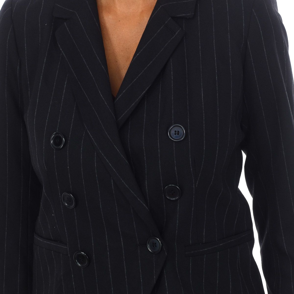 Taillierter doppelreihiger Nadelstreifen-Blazer
