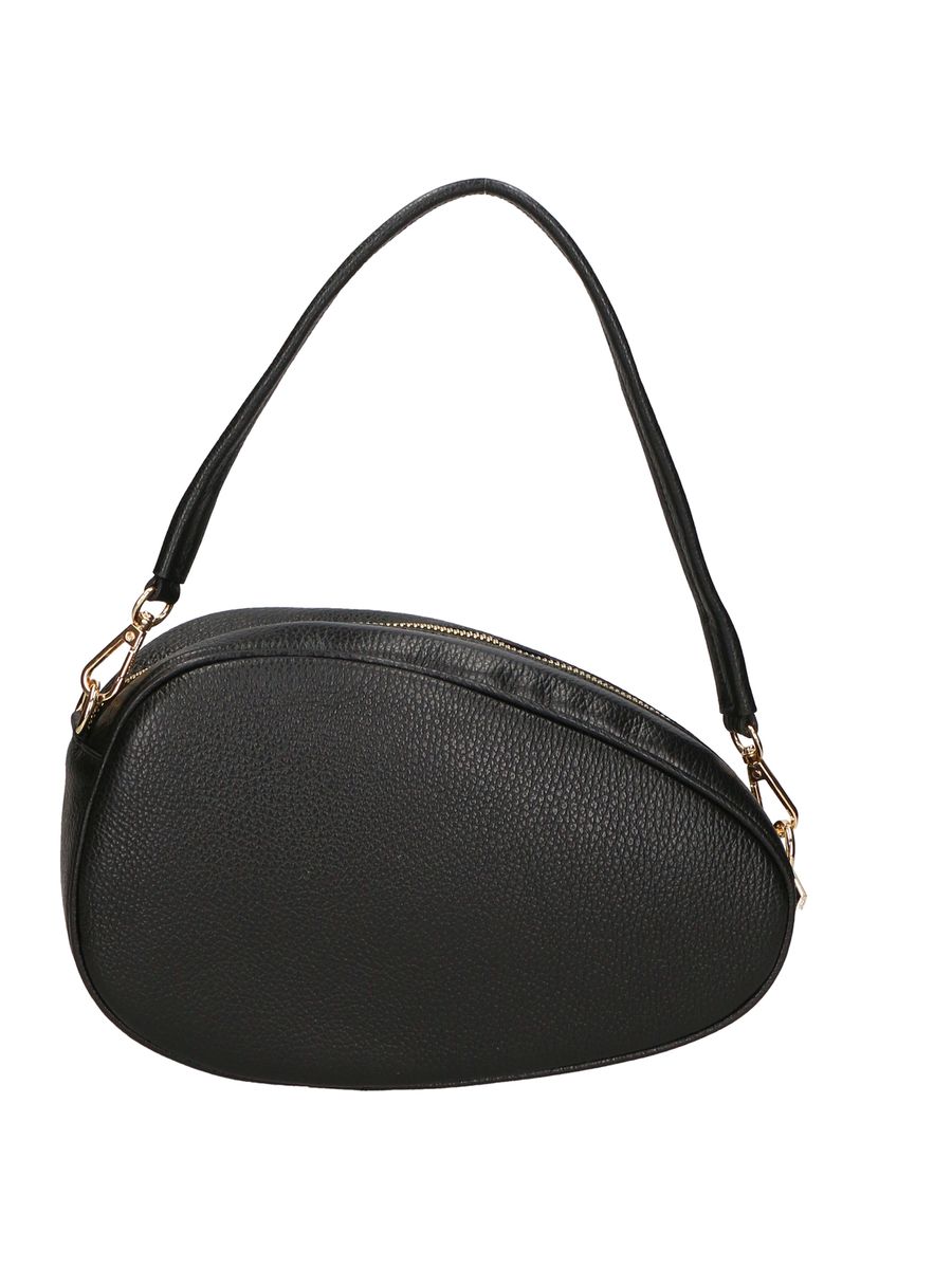Schultertasche aus genarbtem Leder mit Riemen