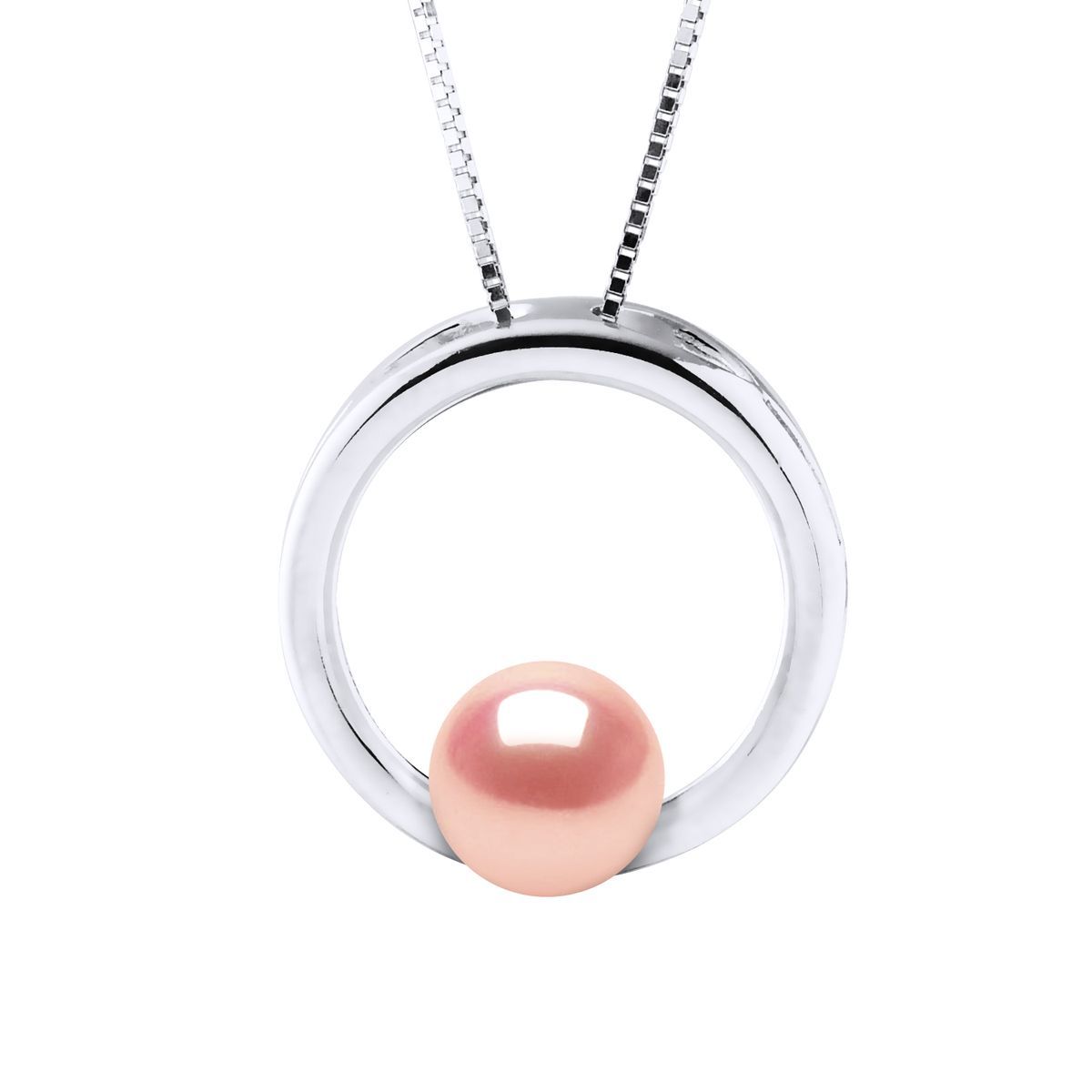 Rosé Süßwasserperle Kreis Anhänger