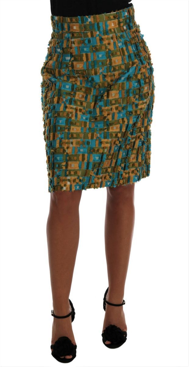 Multicolor Jacquard Bleistiftrock