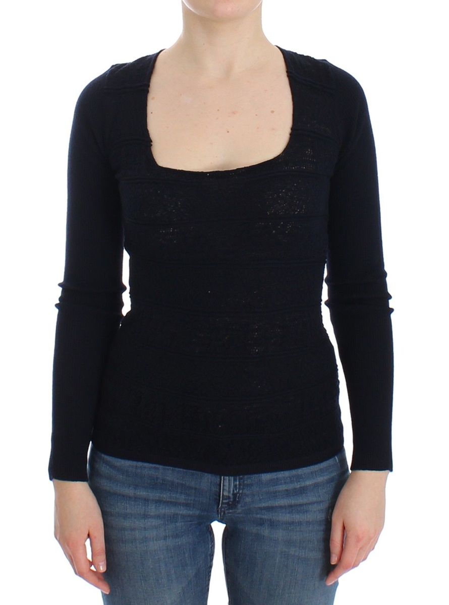 Ermanno Scervino Sweat en laine stretch bleu pour femme