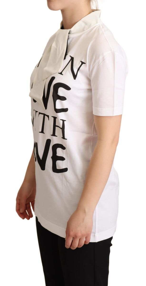 Slogan-Shirt mit Schluppen-Detail