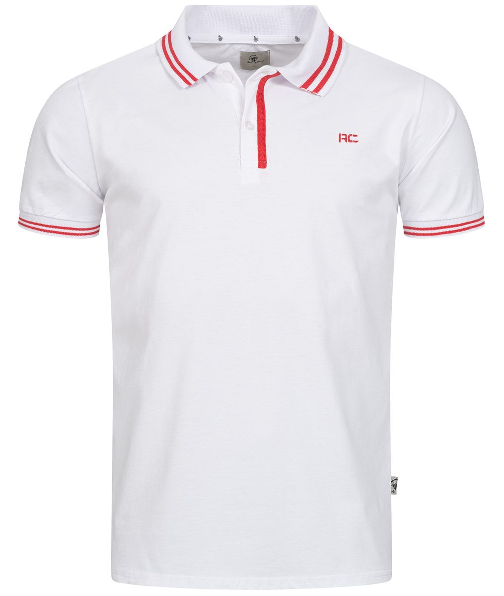 Klassisches weißes Piqué-Poloshirt