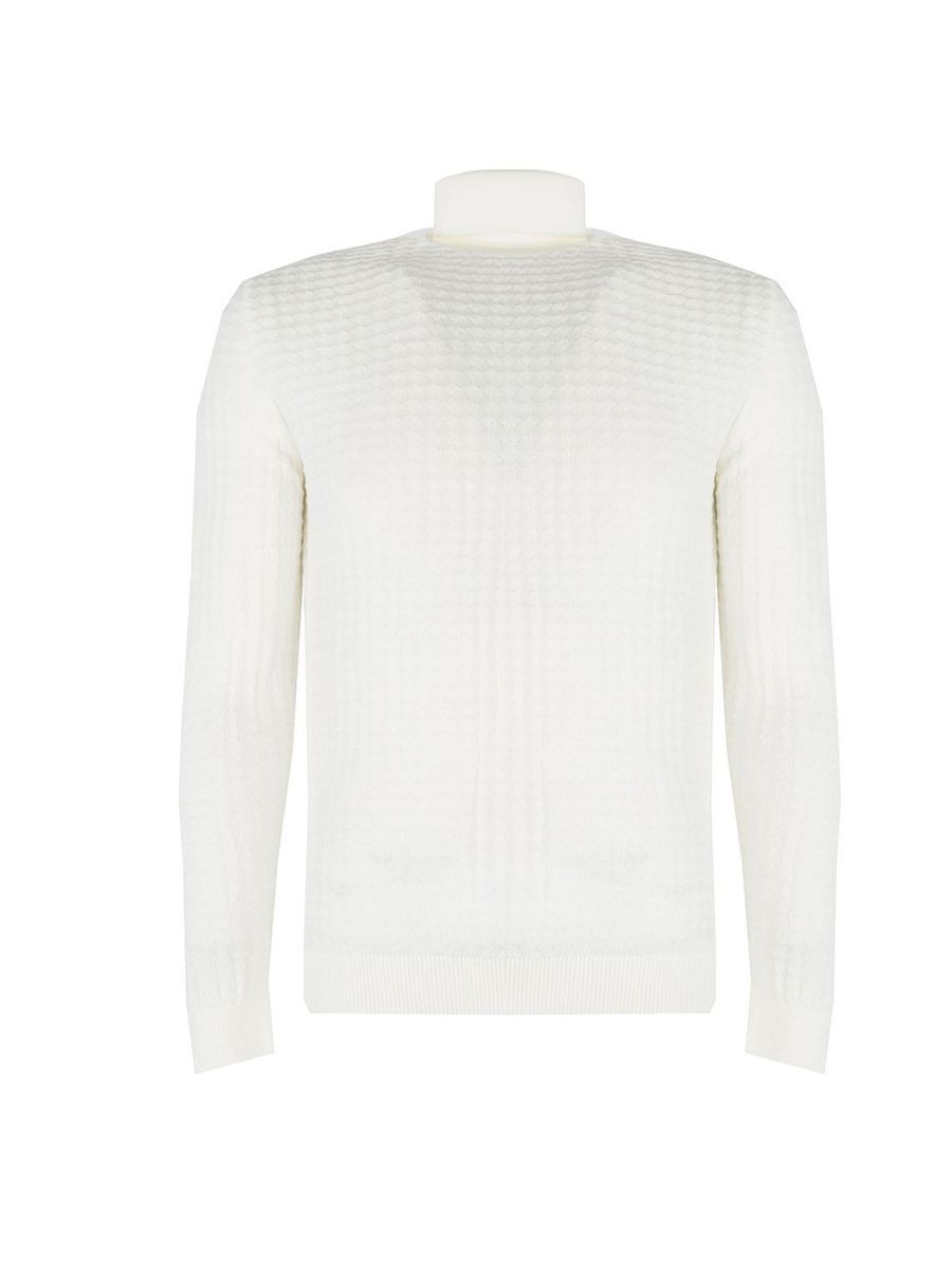 Rollkragen-Pullover mit Strukturstrick