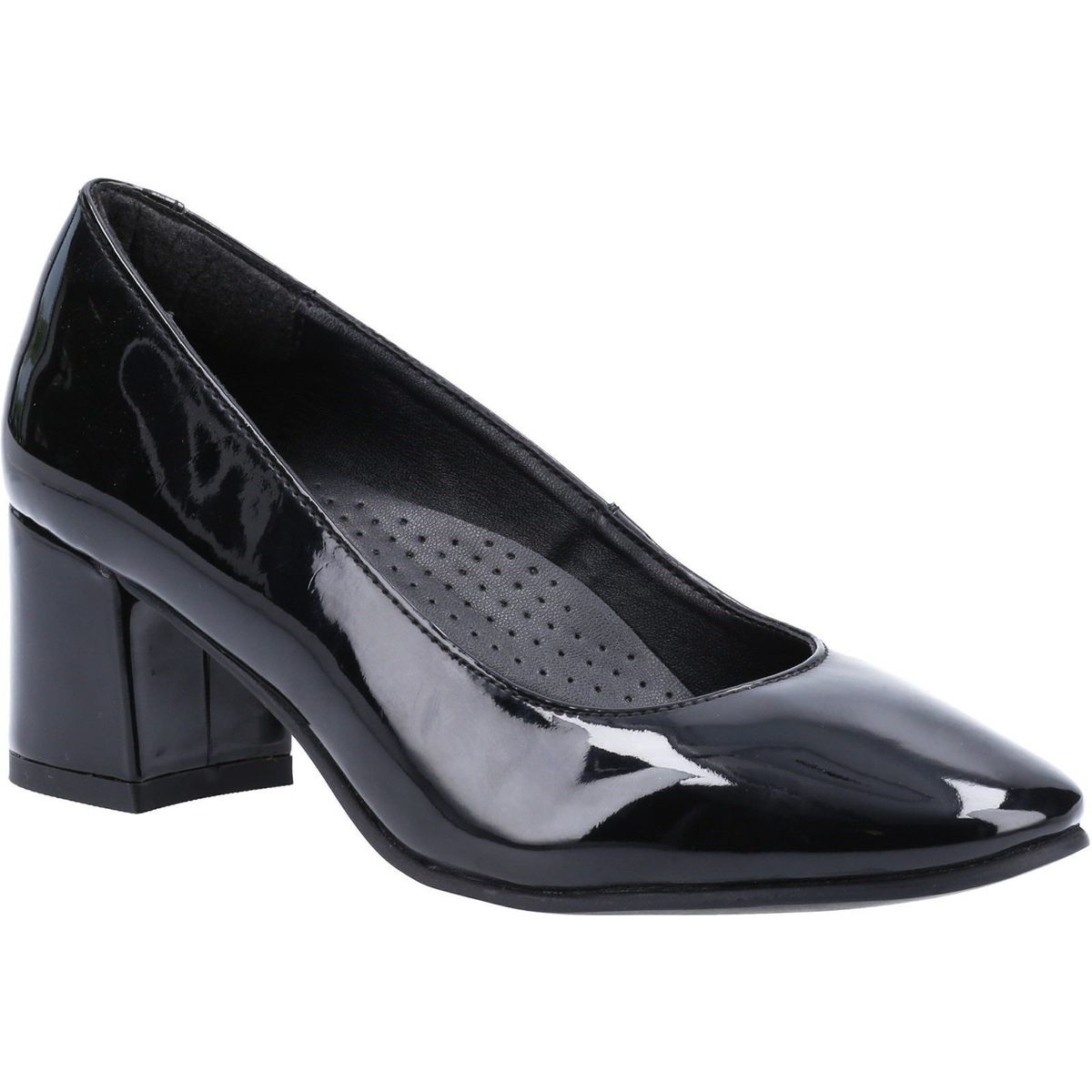 Schwarze Schuhe mit Blockabsatz