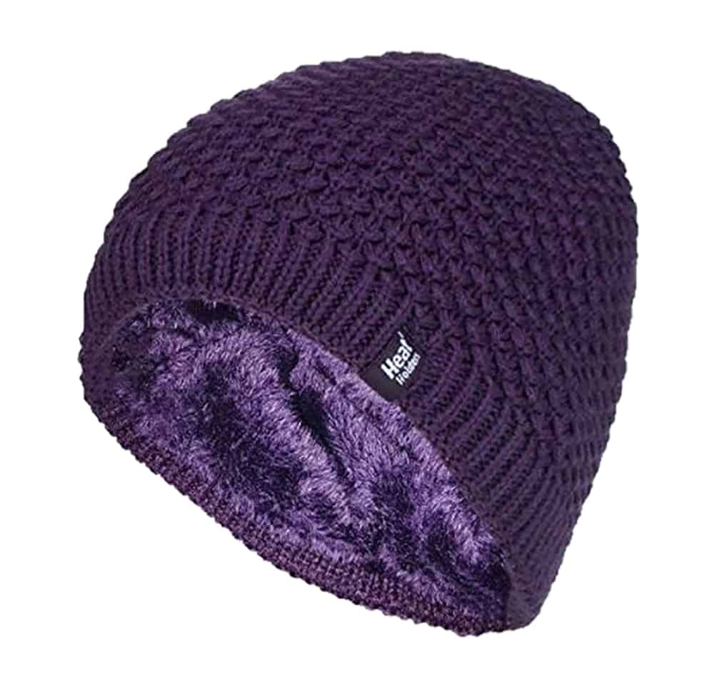 Warme, fleecegefütterte Strickmütze