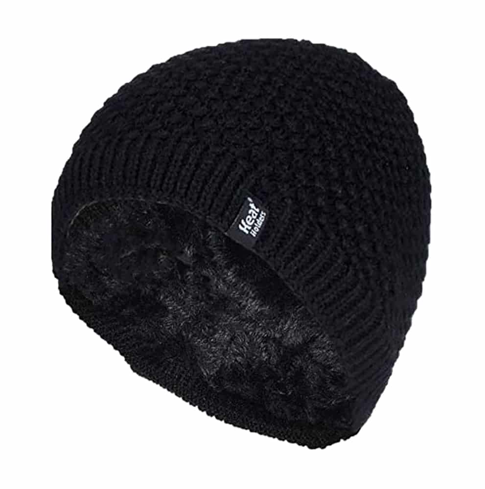 Warme, fleecegefütterte Strickmütze