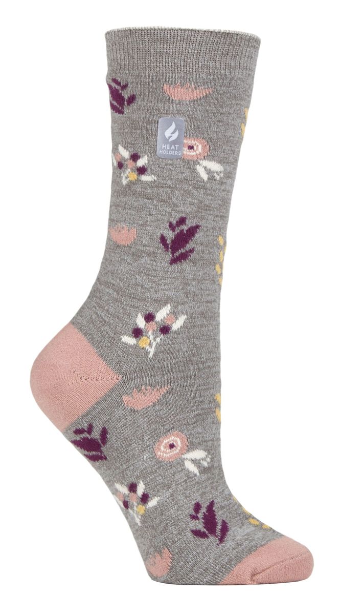 Heat Holders - Ladies Ultra Lite Thermal Brushed Inner Yarn Design Socken - Grau (Sidari)