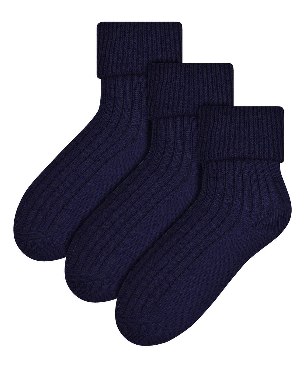 3 Paar Woll-Bettsocken für Damen | Steven | Luxuriöse warme Lounge-Schlafsocken, Marineblau