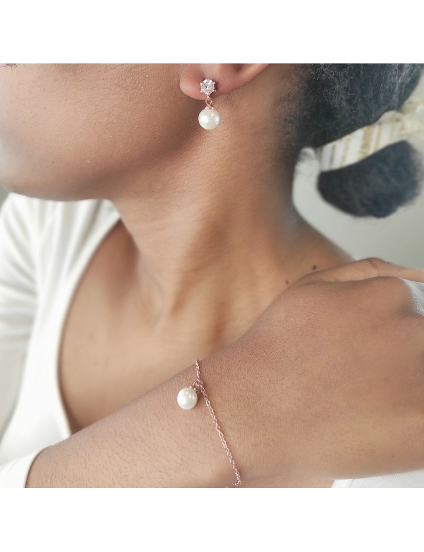 Schmuckset mit Kristall und Perle