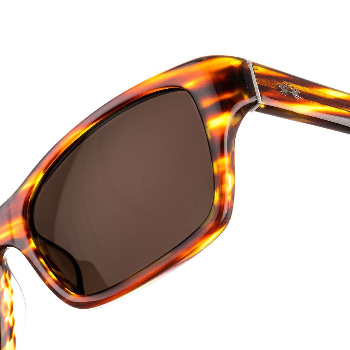 Rechteckige Sonnenbrille in Hornoptik