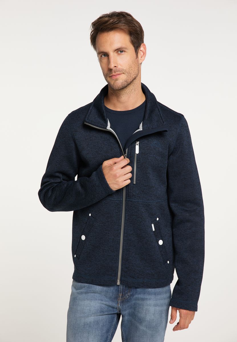 Strickfleecejacke in Melange-Optik