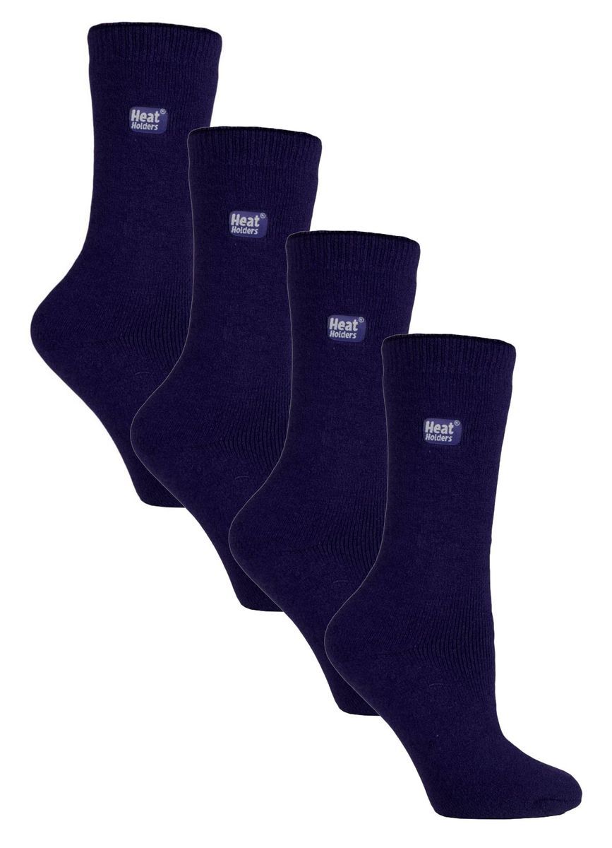 Heat Holders Ultra Lite - 4 Paar Multipack Damen Thermosocken | Ultra dünne warme Socken für Kleid Socken im Winter - Navy
