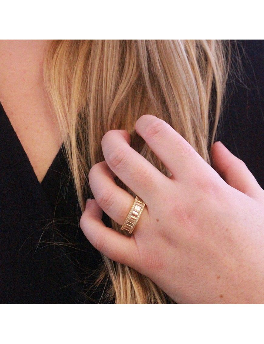 Glamour Eternity-Ring mit Baguette-Kristallen