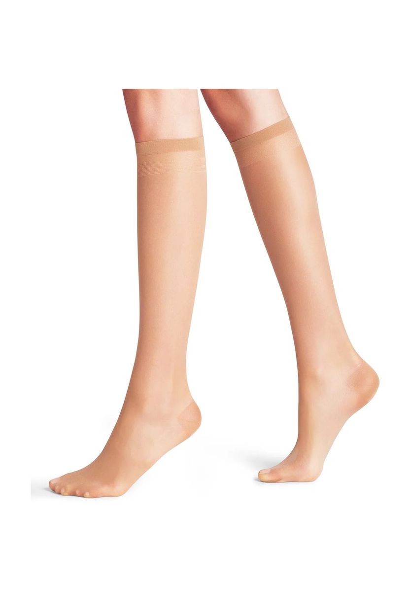Transparente beige Kniehohe Socken