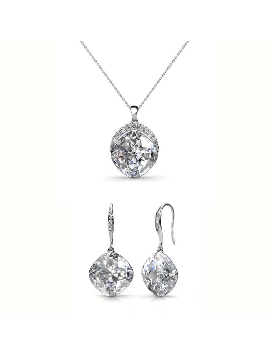 Kristall Anhänger Halskette und Ohrring Set