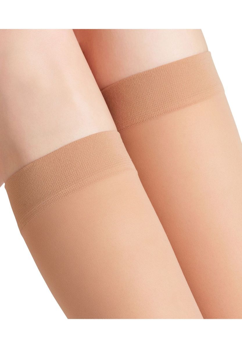 Beige Kompressions-Kniestrümpfe