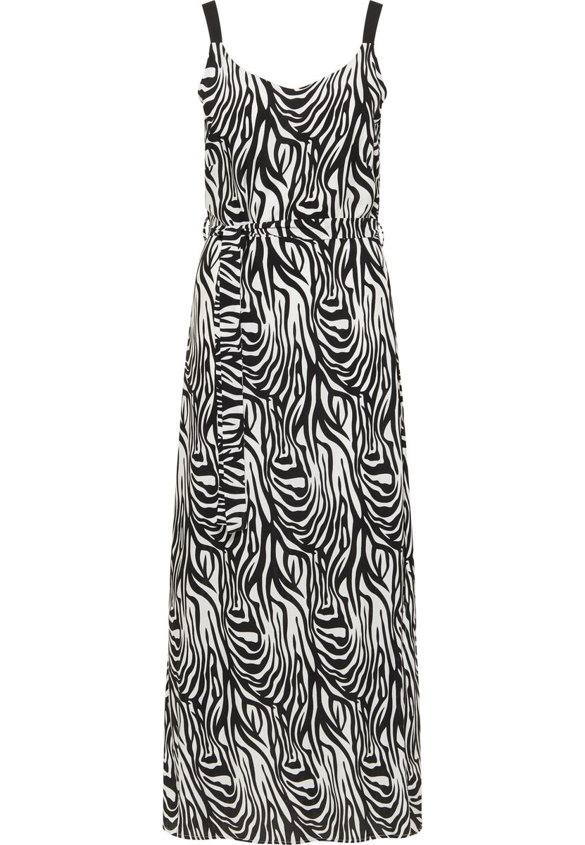 Maxikleid mit Zebramuster und Gürtel