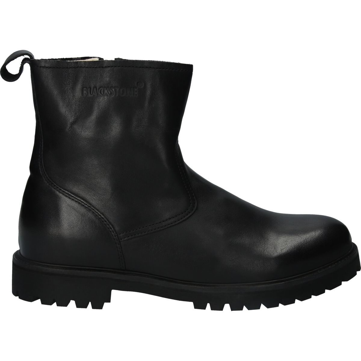 Herren Leder Stiefelette mit Reißverschluss