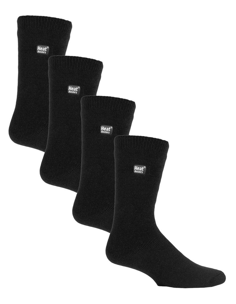 Heat Holders Ultra Lite - 4 Paar Multipack Mens Thermal Socks | Ultra Thin Warm Socks for Dress Socks in Winter - Black