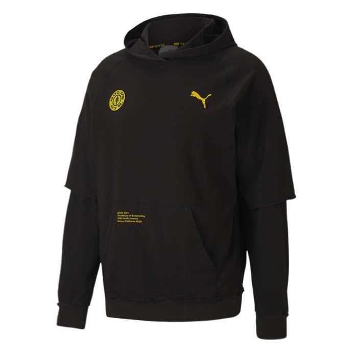 Puma x Gold's Gym Raglan Herren Schwarzer Kapuzenpullover