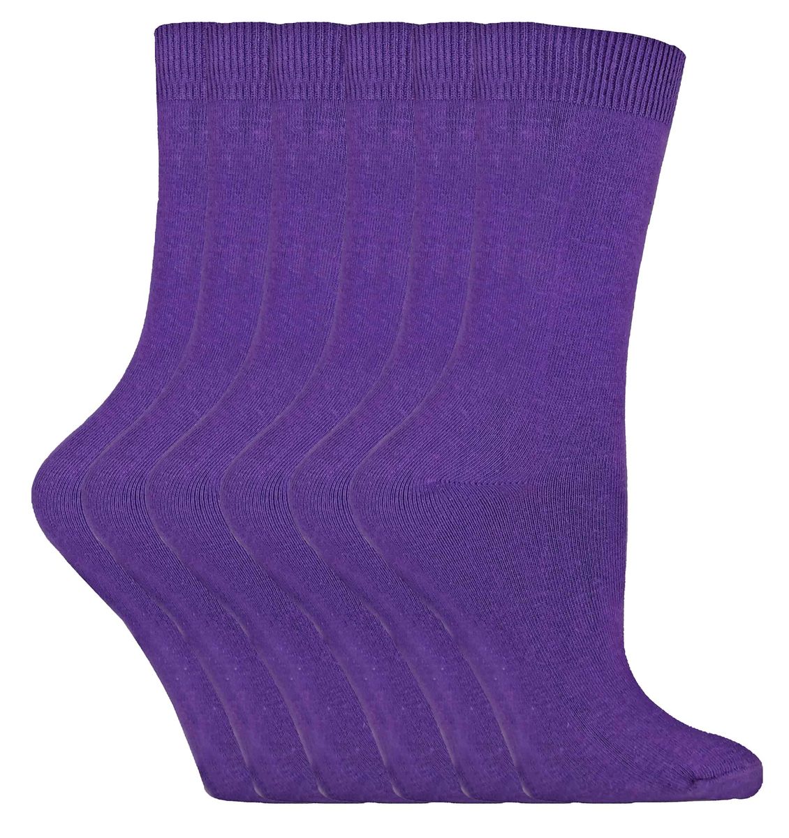 Sock Snob - Lot 6 paires femme coton fine unies couleur uni qualite chaussettes - PL30 Violet