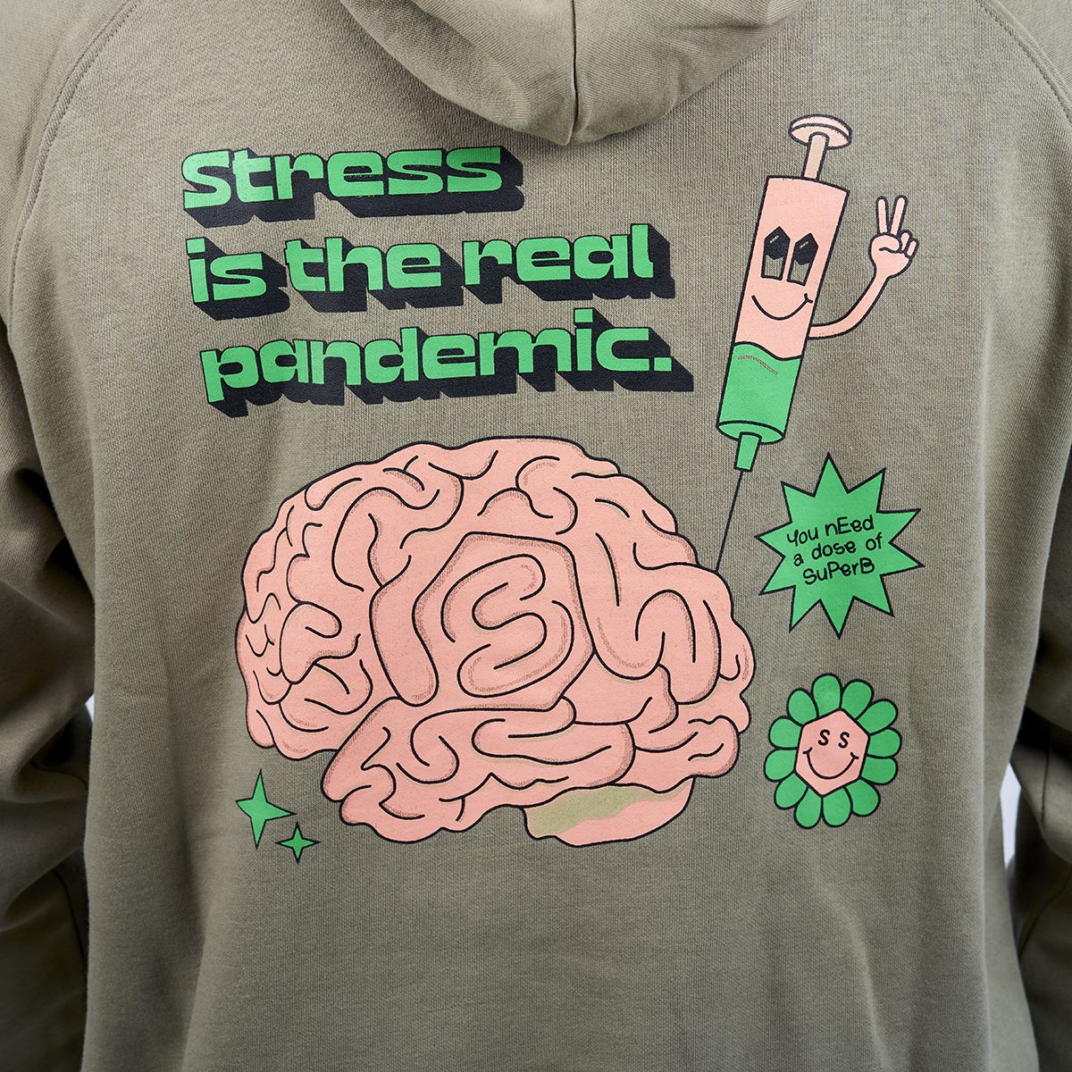 Raglan-Kapuzenpullover mit Grafikprint
