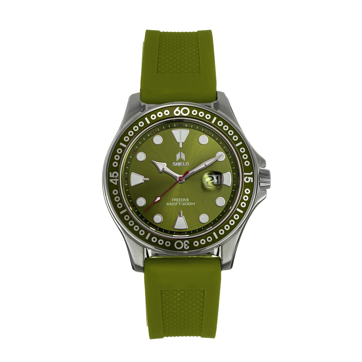 Herren-Taucheruhr mit grünem Armband