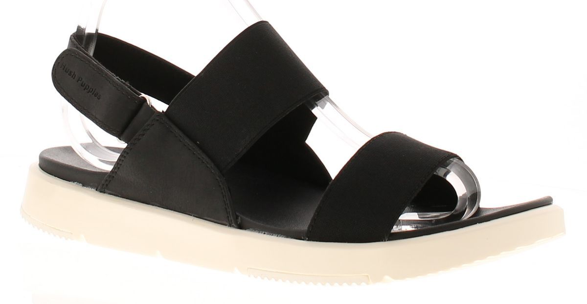 Hush Puppies Damen Sandalen Flach Selena Klettverschluss schwarz