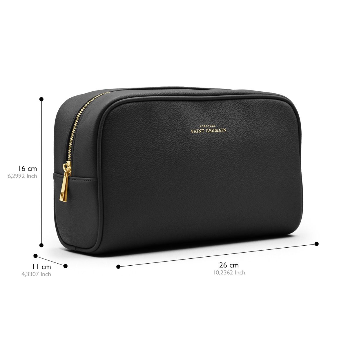 Elegante Kulturtasche aus genarbtem Leder