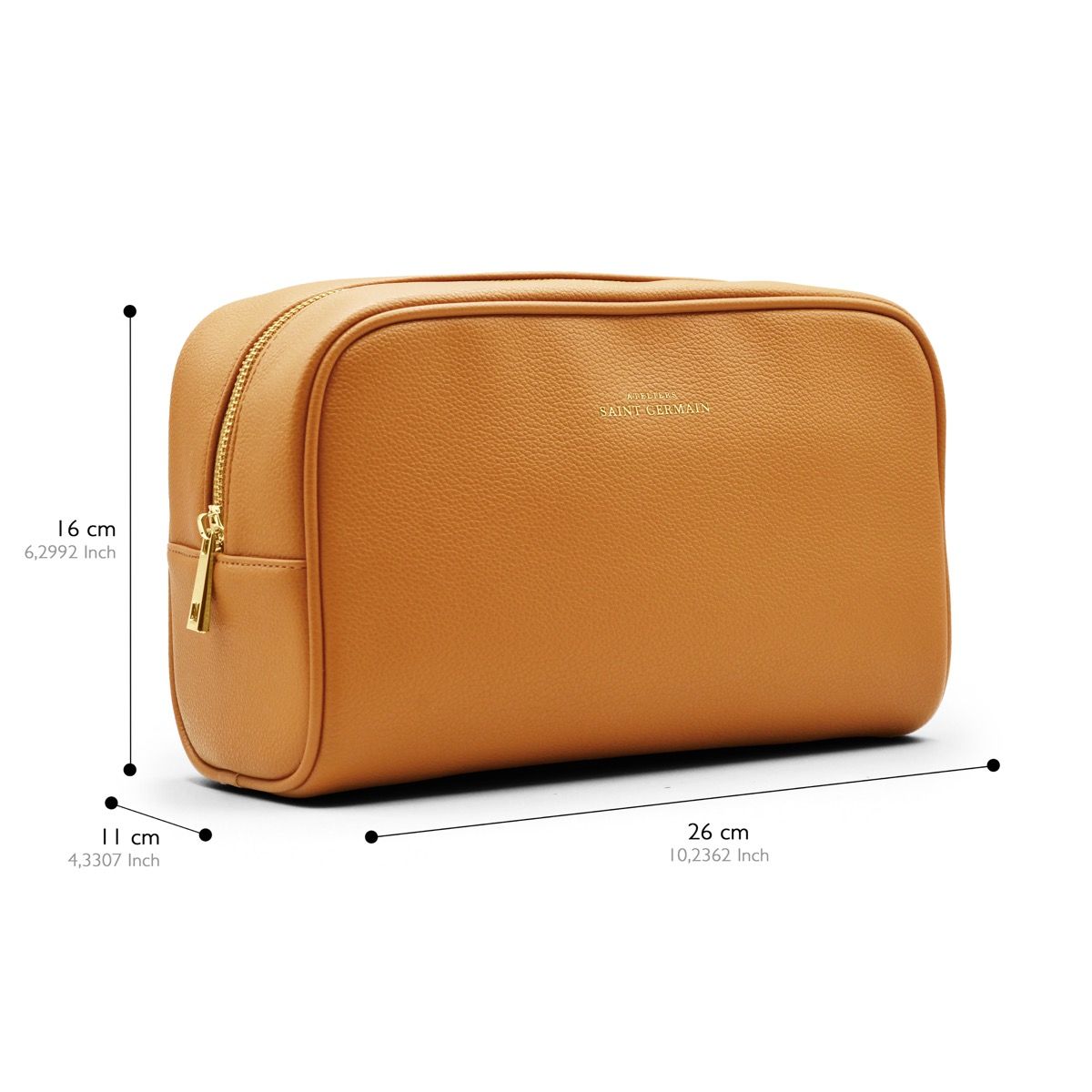 Elegante Kulturtasche aus genarbtem Leder
