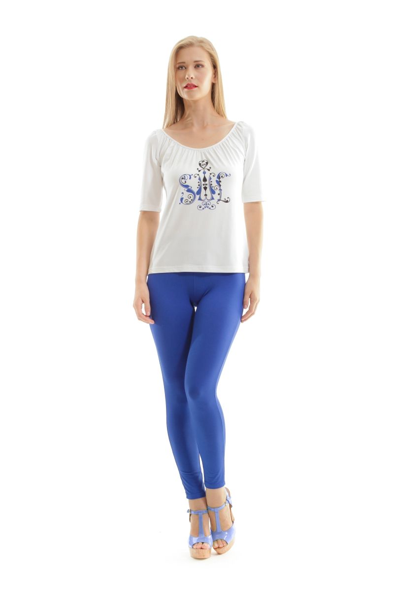 T-Shirt Top mit gerafftem Ausschnitt